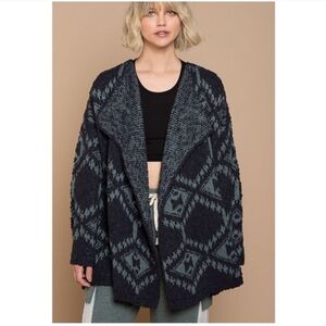 Pol Aztec Cardigan Sweater Oversized Size Medium